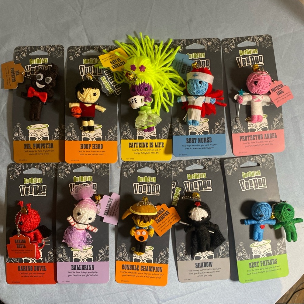 Guardian Voodoo Collectible String Doll Keychain New on Card  various lot of 10